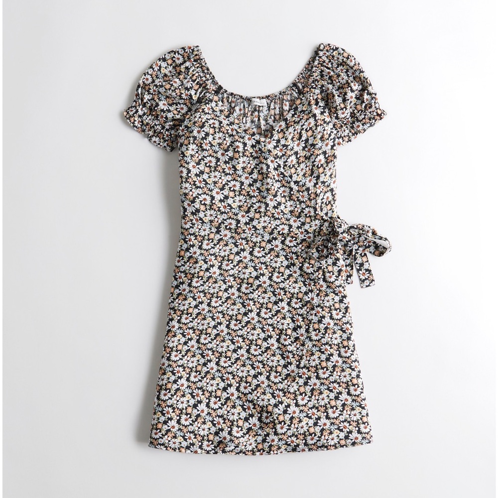 Woven Wrap Mini Dress